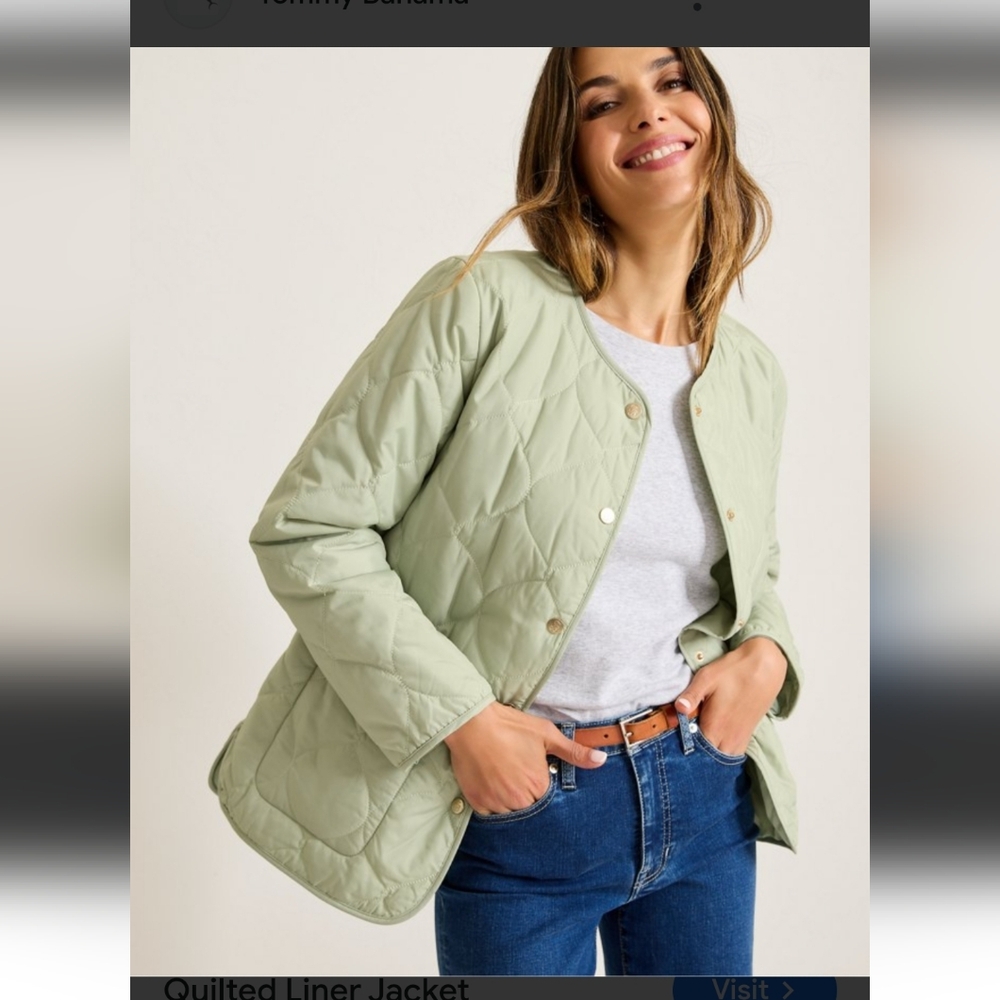 Tommy Bahama Light Green Quilted Liner Jacket